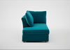 Tailor Left Hand Facing Chaise Unit Cotton Velvet Teal / Natural