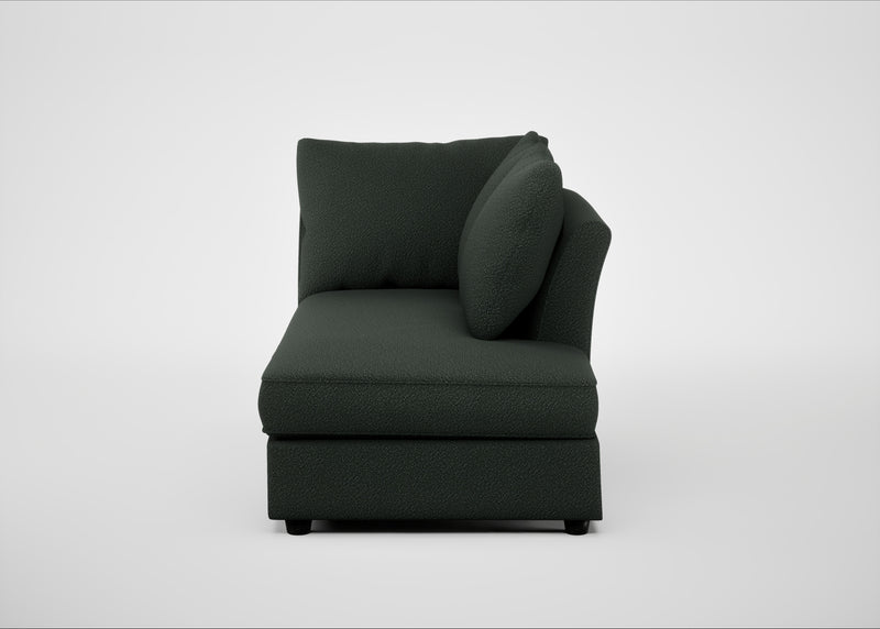 Tailor Right Hand Facing Chaise Unit Boucle Fern / Black