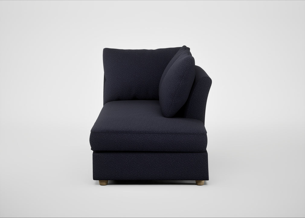 Tailor Right Hand Facing Chaise Unit Boucle Indigo / Natural