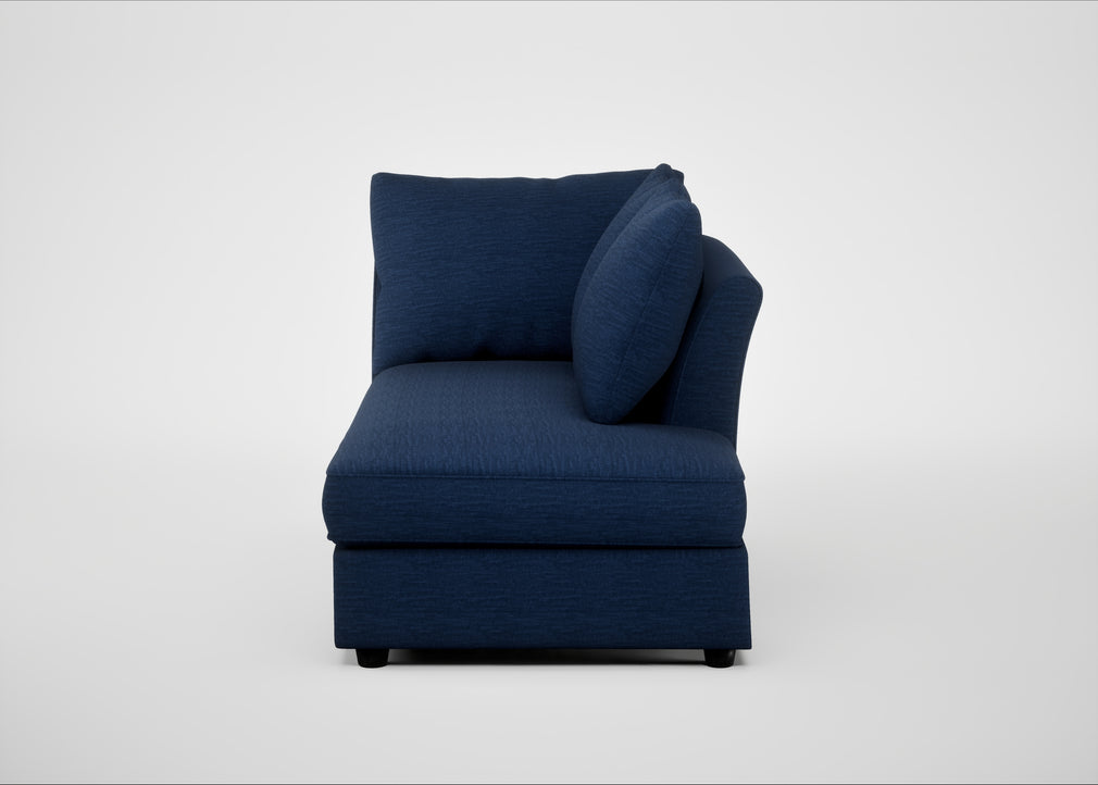 Tailor Right Hand Facing Chaise Unit Broad Weave Lagoon / Black