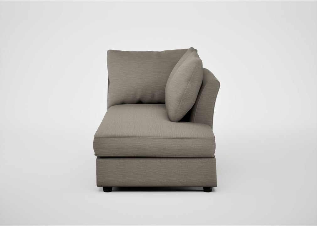 Tailor Right Hand Facing Chaise Unit Broad Weave Pebble / Black