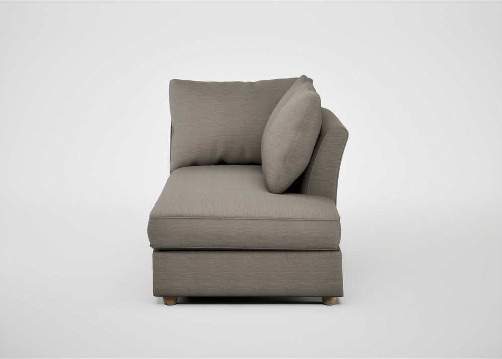 Tailor Right Hand Facing Chaise Unit Broad Weave Pebble / Natural