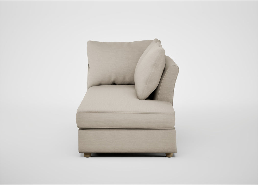Tailor Right Hand Facing Chaise Unit Broad Weave Putty / Natural