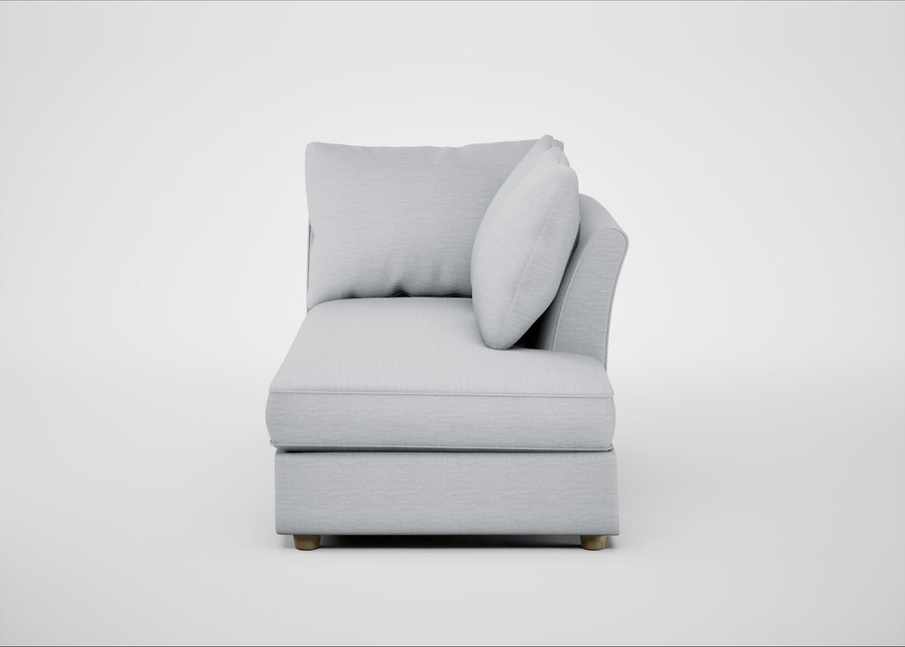 Tailor Right Hand Facing Chaise Unit Broad Weave Tin / Natural