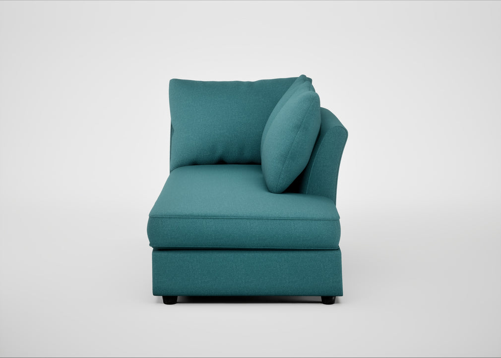Tailor Right Hand Facing Chaise Unit Brushed Cotton Cadet / Black