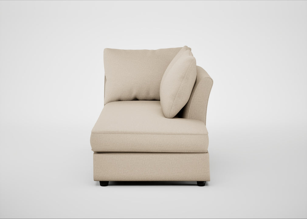 Tailor Right Hand Facing Chaise Unit Brushed Cotton Oat / Black