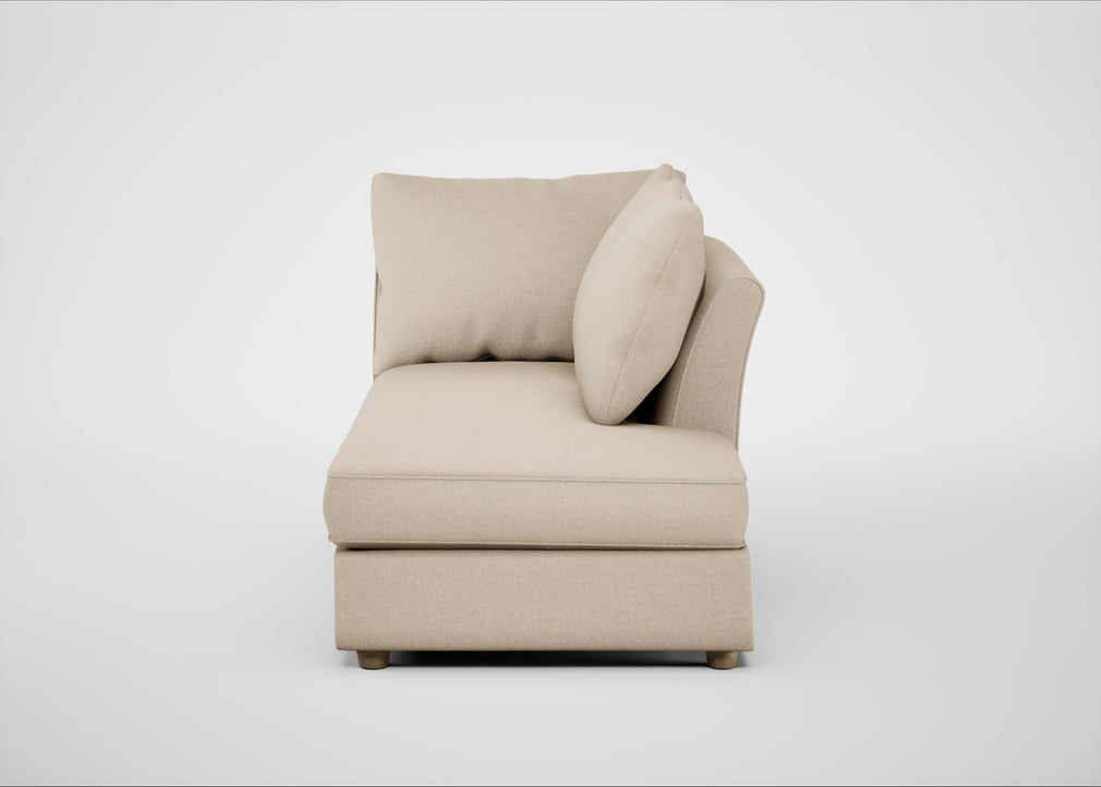 Tailor Right Hand Facing Chaise Unit Brushed Cotton Oat / Natural