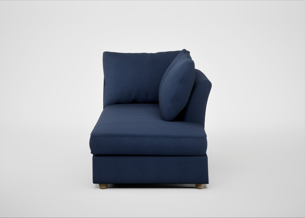 Tailor Right Hand Facing Chaise Unit Capelo Linen-Cotton Inkspot / Natural