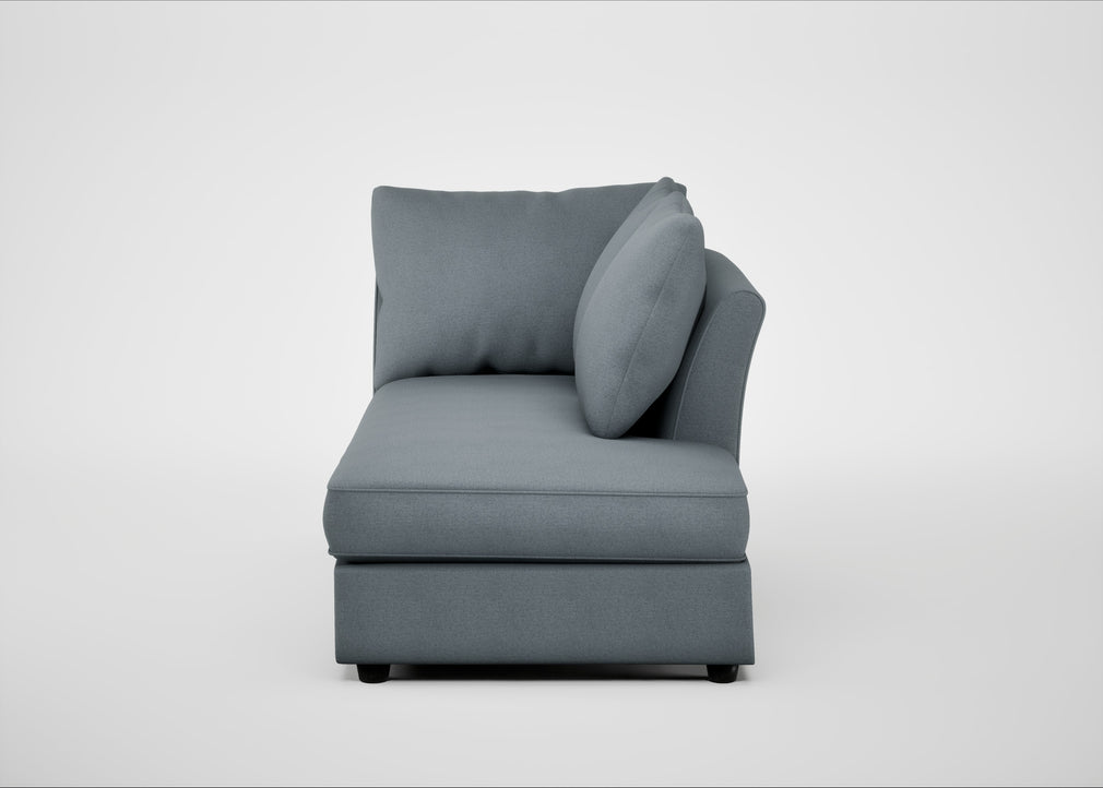 Tailor Right Hand Facing Chaise Unit Capelo Linen-Cotton Mineral / Black