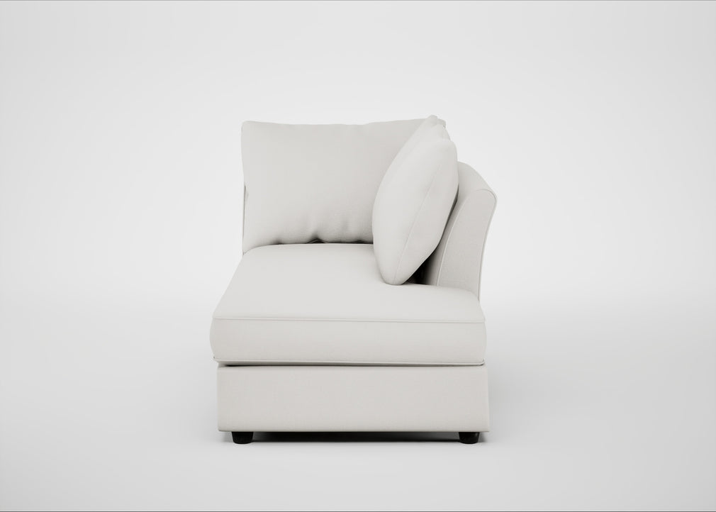 Tailor Right Hand Facing Chaise Unit Capelo Linen-Cotton Sea Salt / Black