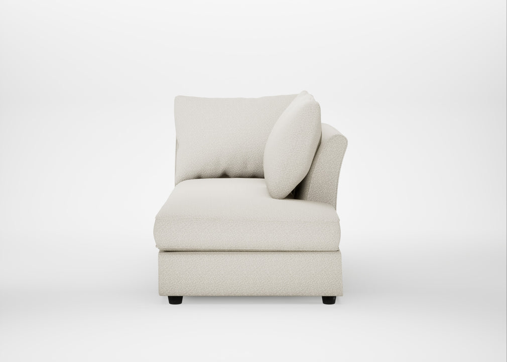 Tailor Right Hand Facing Chaise Unit Chunky Boucle Ecru / Black