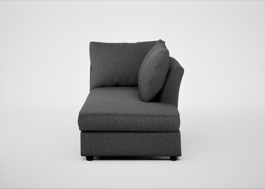 Tailor Right Hand Facing Chaise Unit Melton Wool Granite / Black