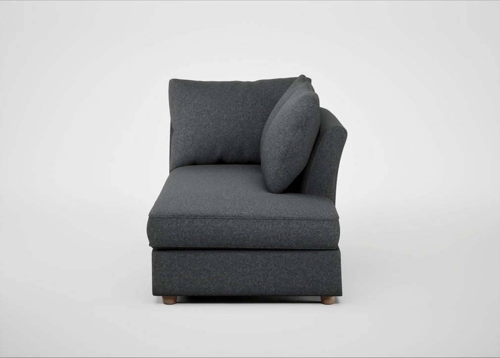 Tailor Right Hand Facing Chaise Unit Melton Wool Granite / Natural