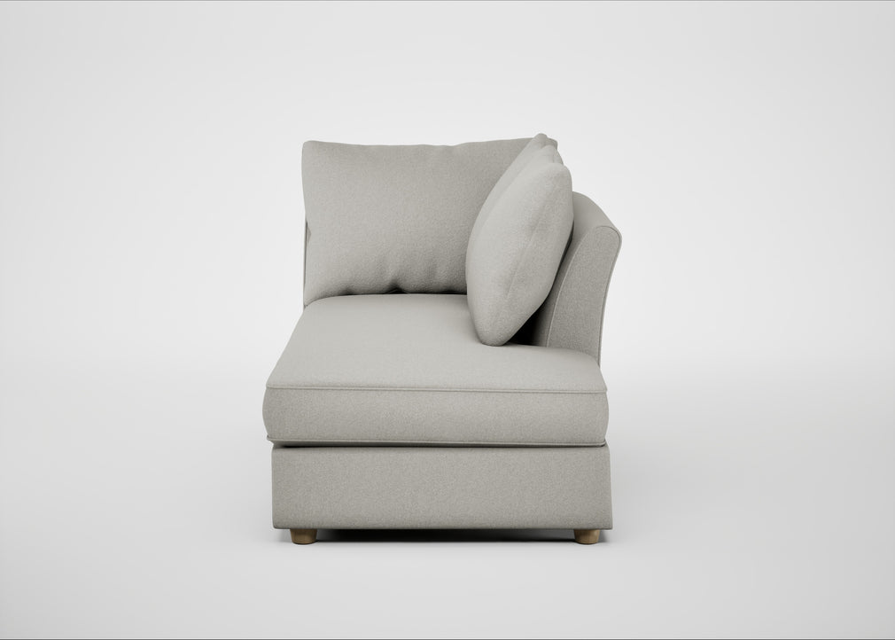 Tailor Right Hand Facing Chaise Unit Melton Wool Limestone / Natural