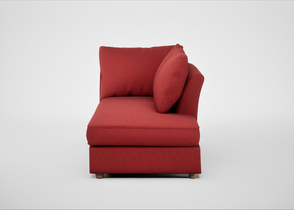 Tailor Right Hand Facing Chaise Unit Melton Wool Red Oxide / Natural