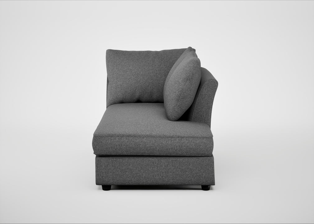 Tailor Right Hand Facing Chaise Unit Melton Wool Shale / Black