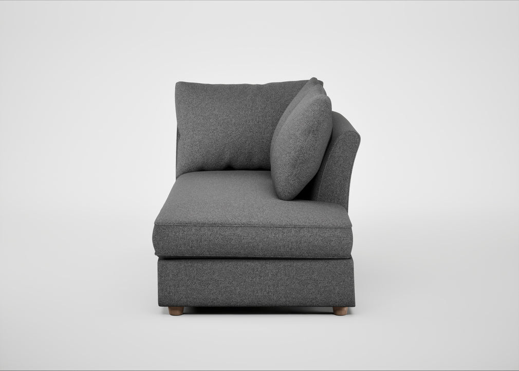 Tailor Right Hand Facing Chaise Unit Melton Wool Shale / Natural