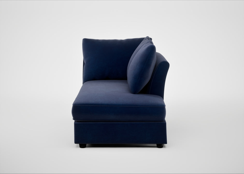 Tailor Right Hand Facing Chaise Unit Smart Luxe Velvet Midnight / Black