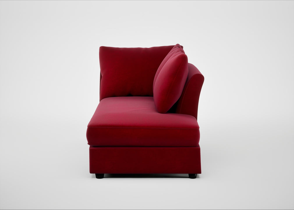 Tailor Right Hand Facing Chaise Unit Smart Luxe Velvet Mulberry / Black