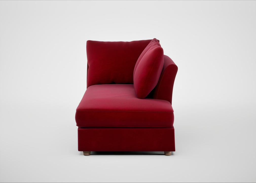 Tailor Right Hand Facing Chaise Unit Smart Luxe Velvet Mulberry / Natural