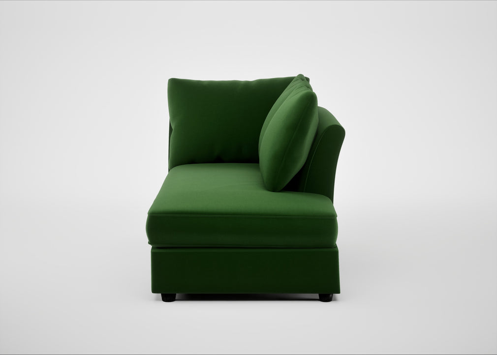 Tailor Right Hand Facing Chaise Unit Smart Velvet Forest / Black