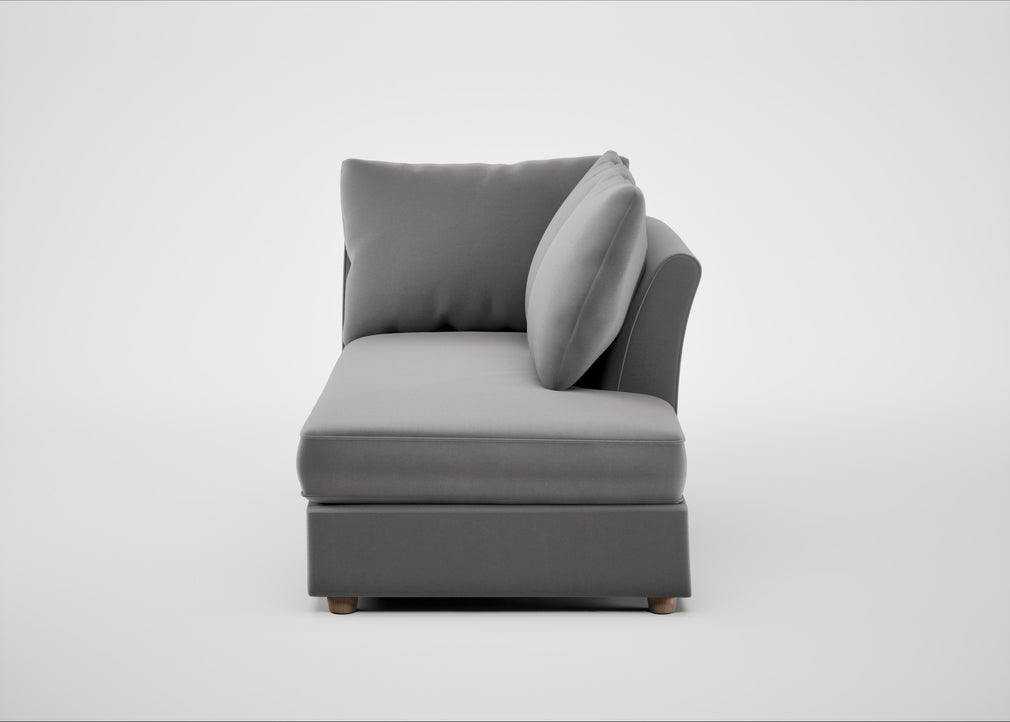 Tailor Right Hand Facing Chaise Unit Smart Velvet Mercury / Natural