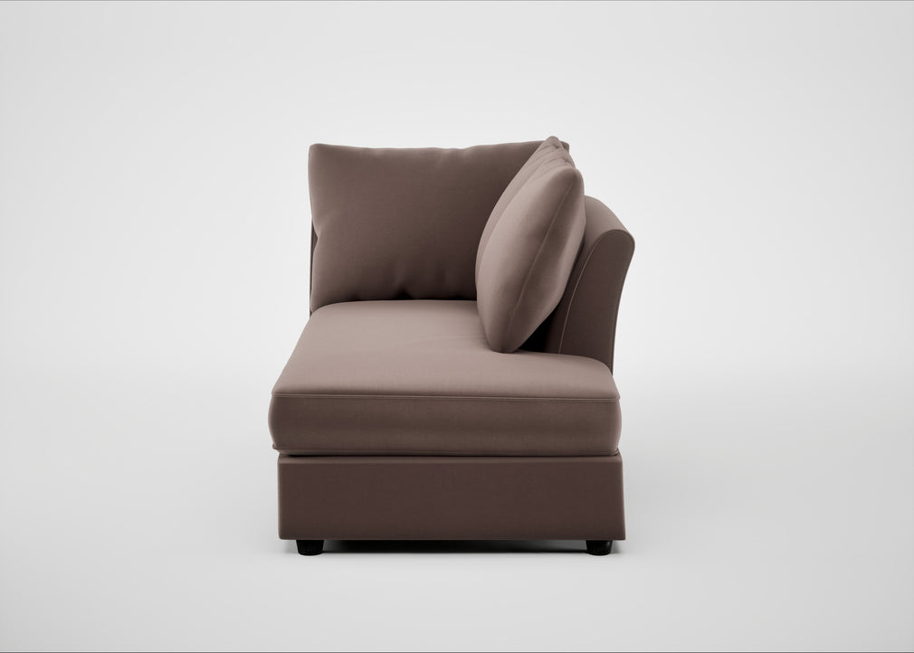 Tailor Right Hand Facing Chaise Unit Smart Velvet Mouse / Black