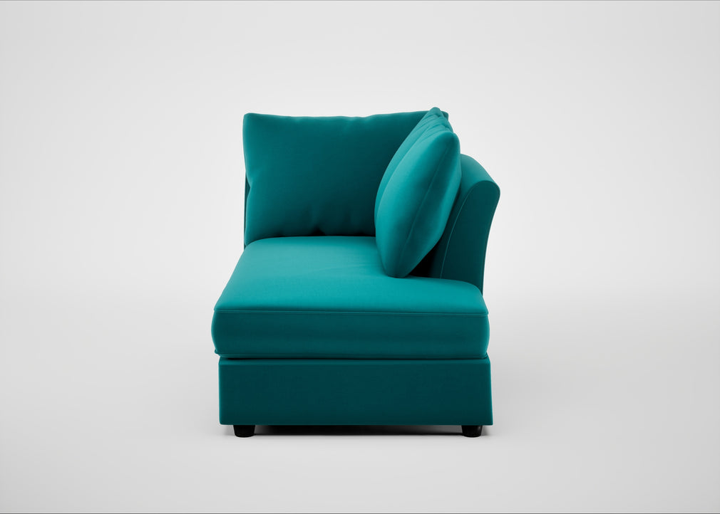 Tailor Right Hand Facing Chaise Unit Smart Velvet Petrol / Black