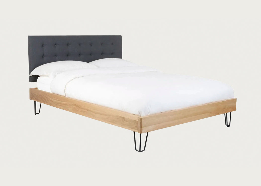 Brunel Bed with Fabric Headboard Smoke Grey King