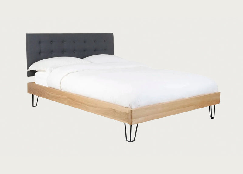 Brunel Bed with Fabric Headboard Smoke Grey King