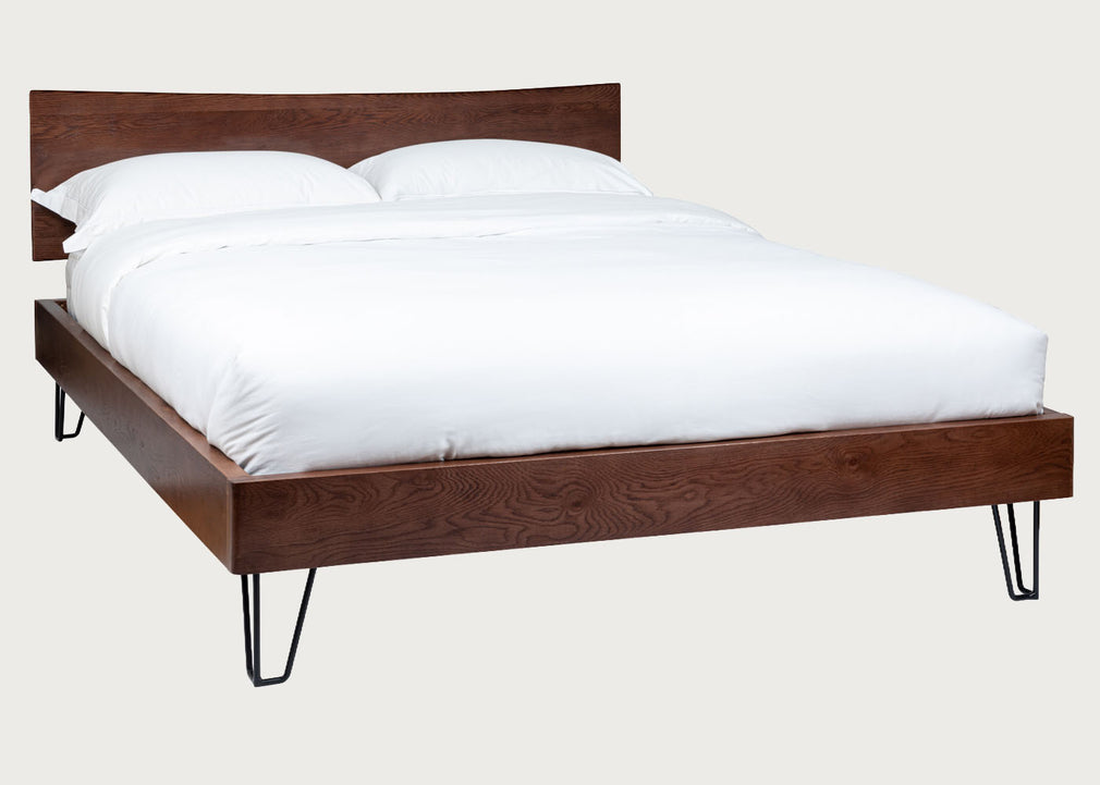Brunel Bed Wooden Headboard Dark Wood