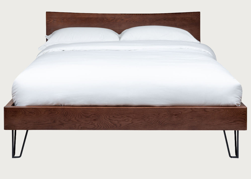 Brunel Bed Wooden Headboard Dark Wood