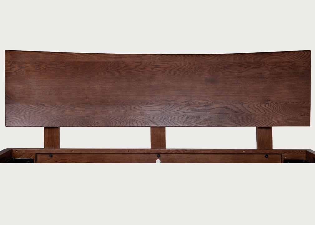 Brunel Bed Wooden Headboard Dark Wood