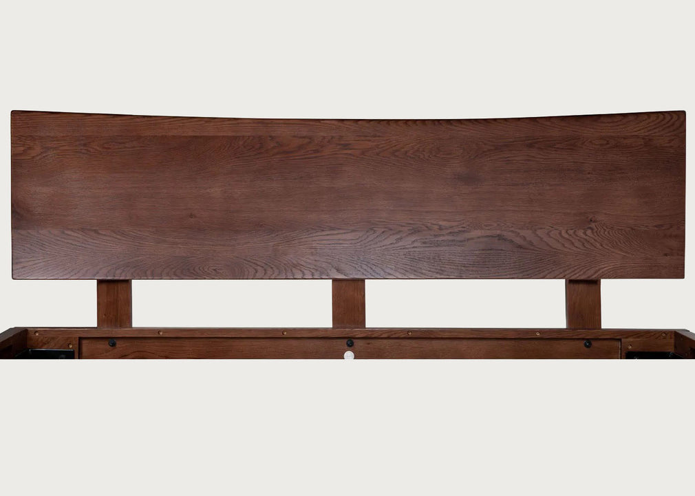 Brunel Bed Wooden Headboard Dark Wood
