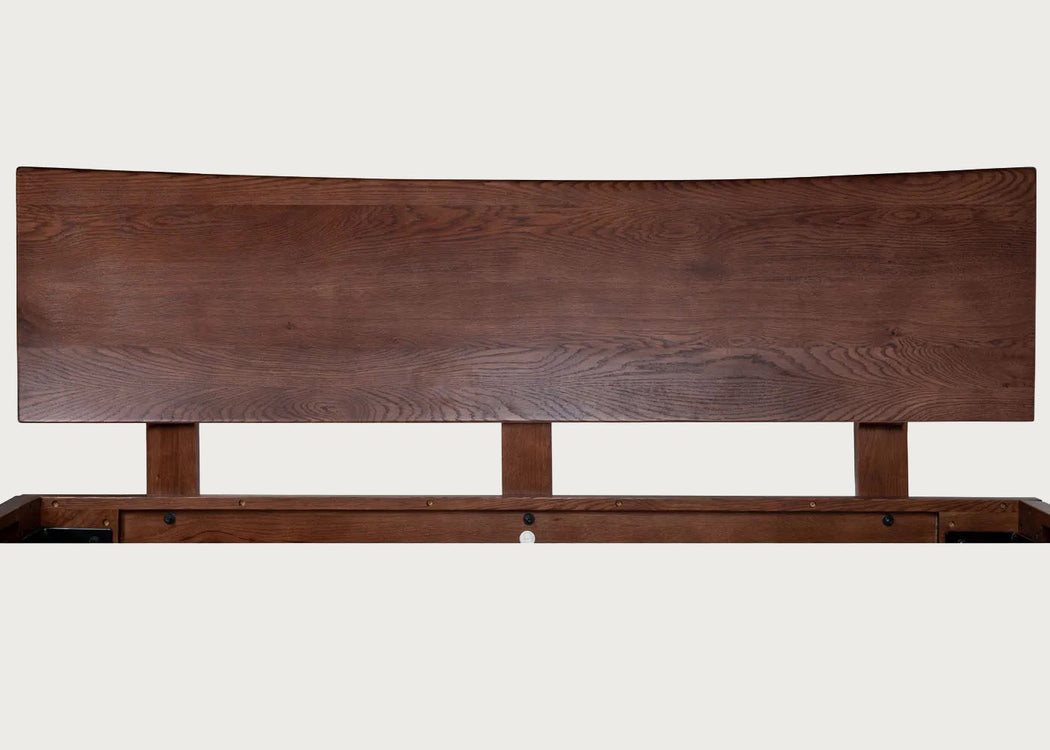 Brunel Bed Wooden Headboard Dark Wood