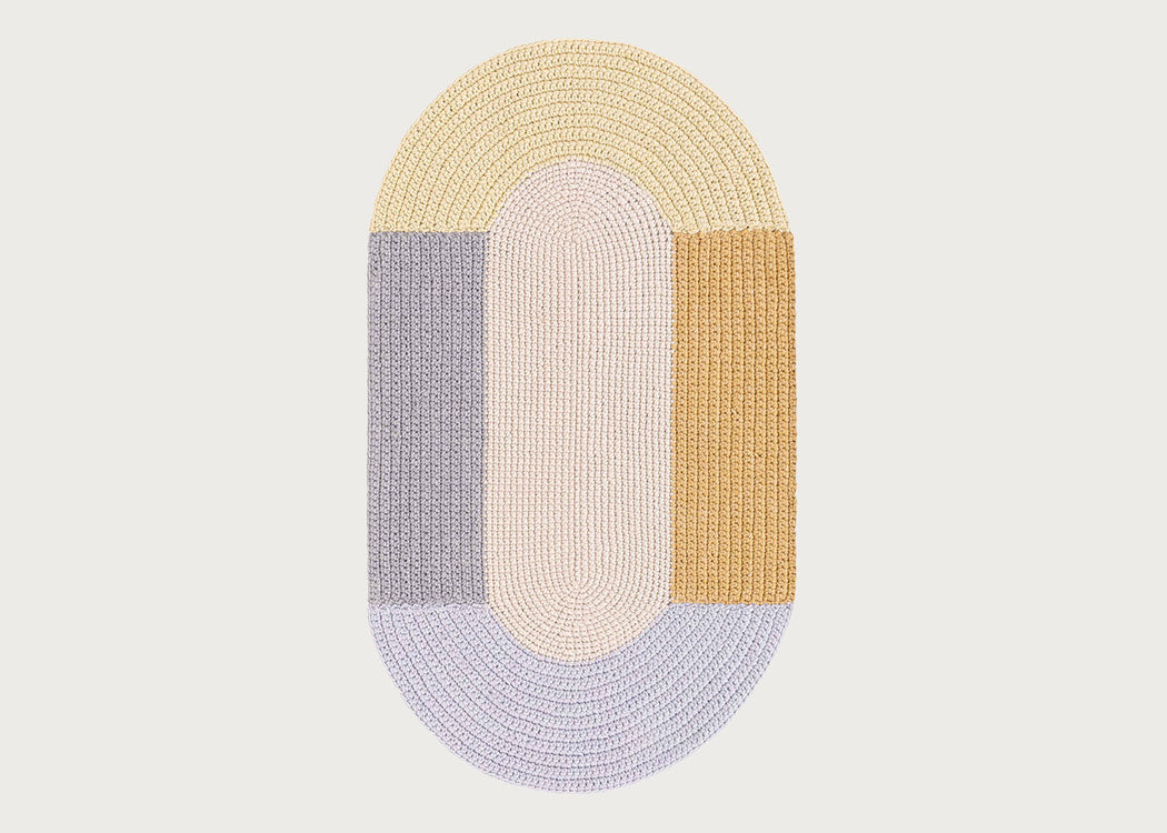 Crochet Rug Beige 100 x 180cm