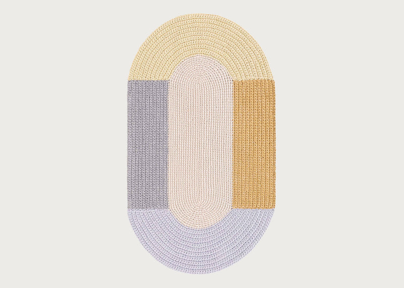 Crochet Rug Beige 100 x 180cm