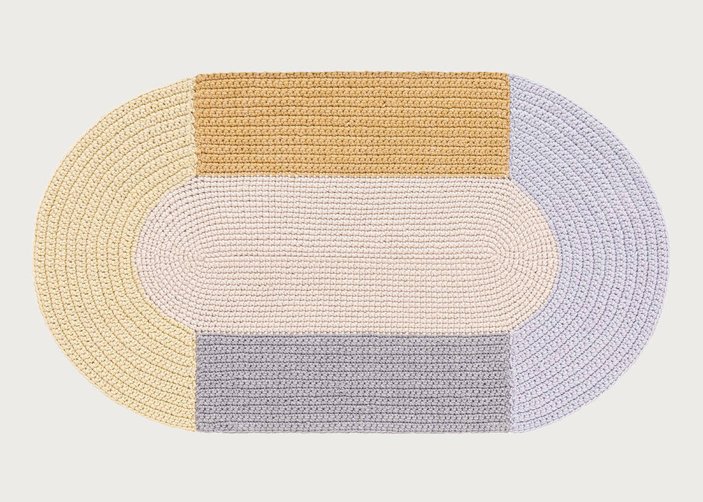 Crochet Rug Beige 100 x 180cm