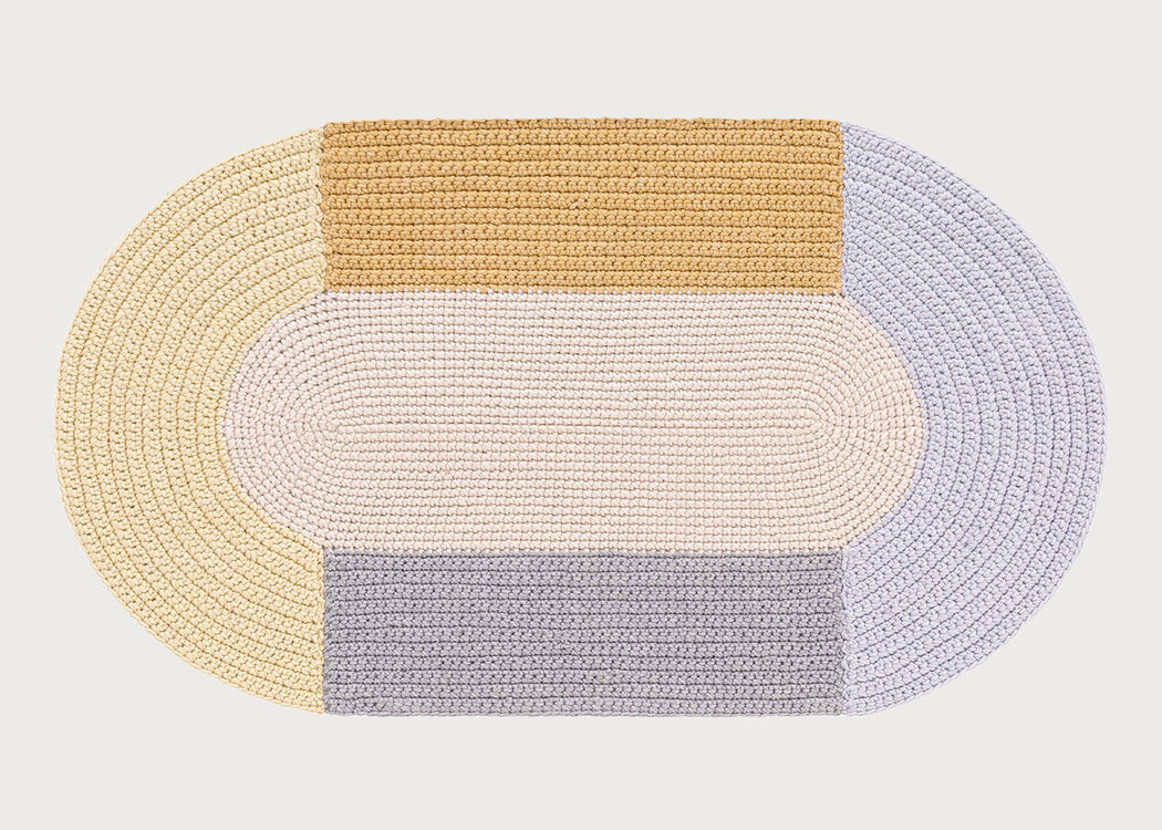 Crochet Rug Beige 100 x 180cm