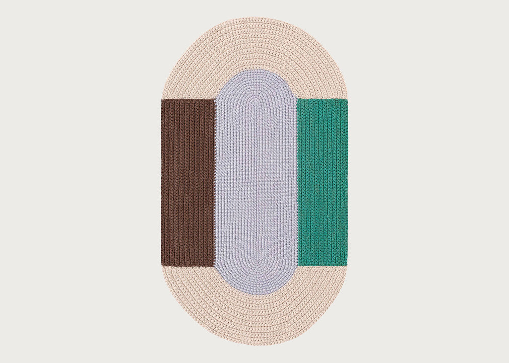 Crochet Rug Blue 100 x 180cm
