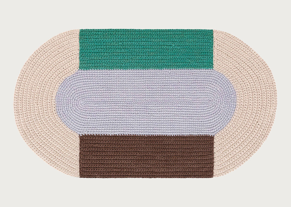 Crochet Rug Blue 100 x 180cm