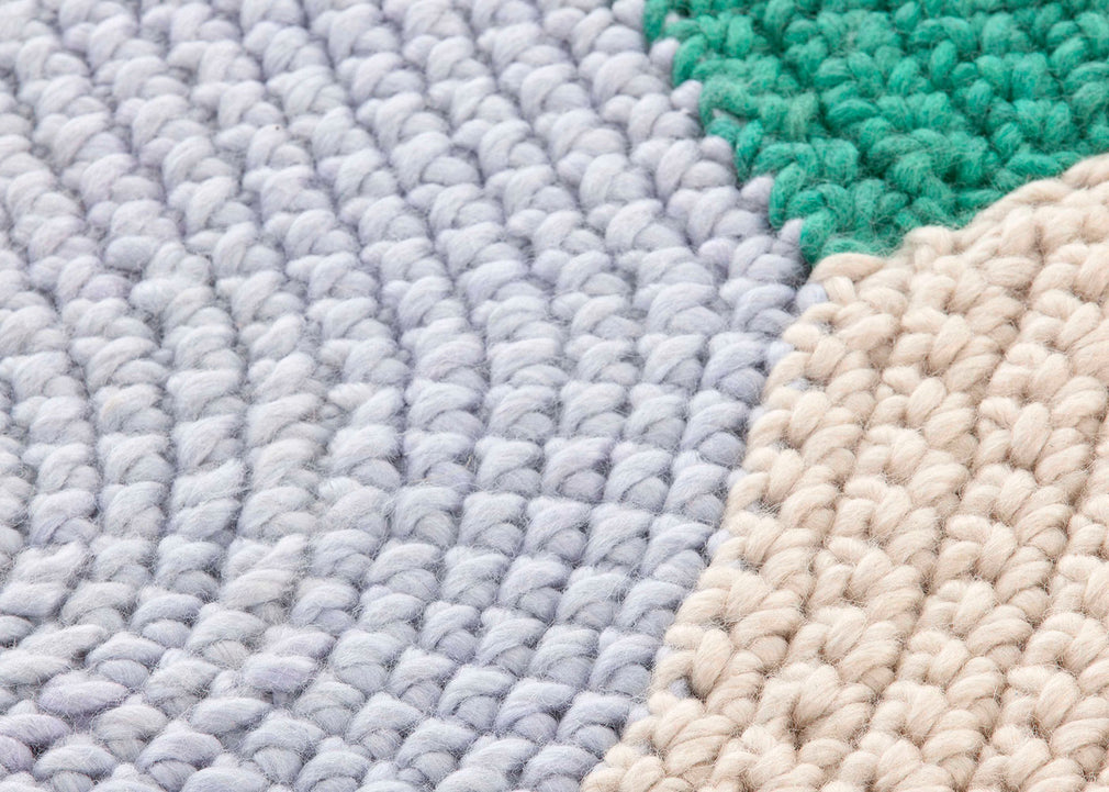 Crochet Rug Blue 100 x 180cm