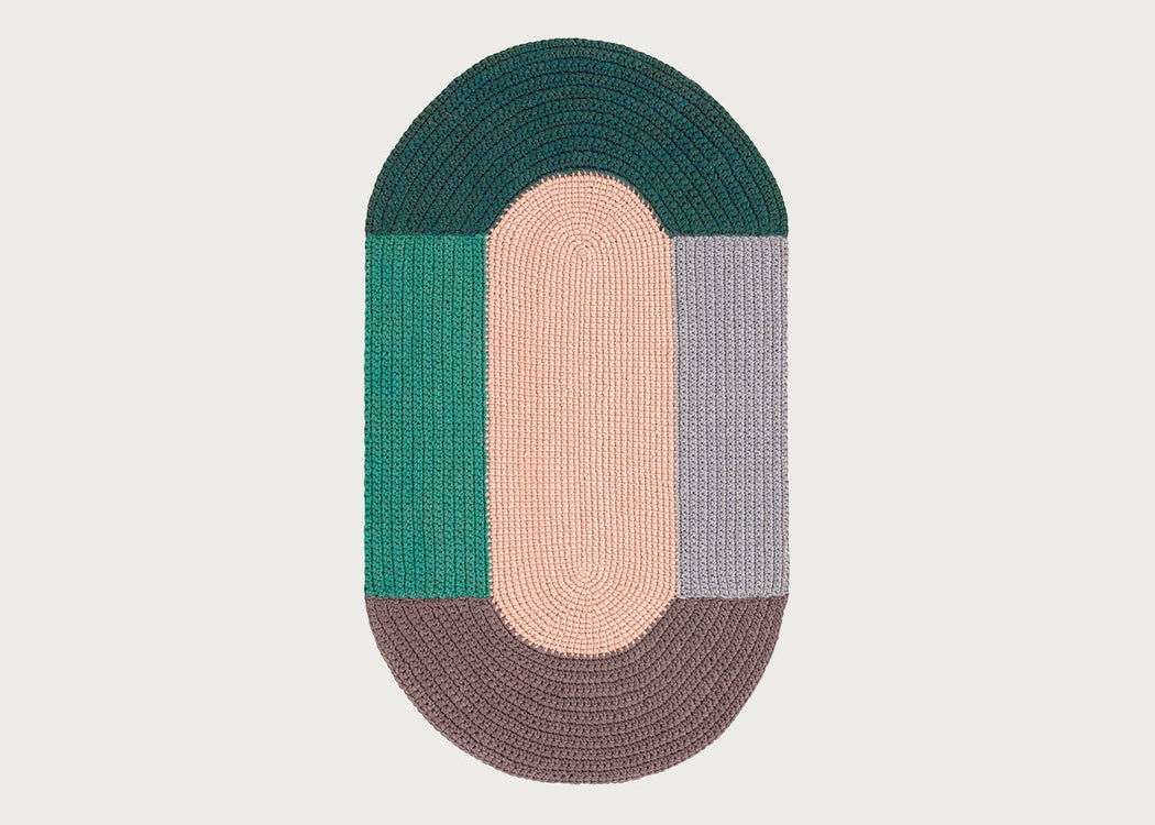 Crochet Rug Pink 100 x 180cm
