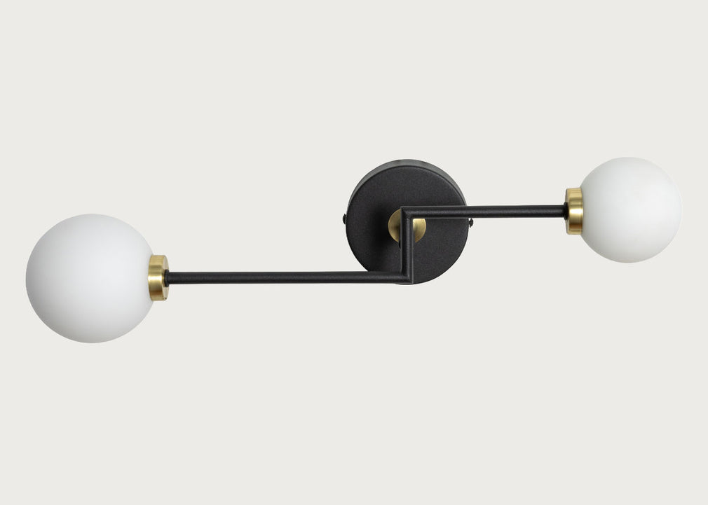Balance 2 Arm Wall Light Black