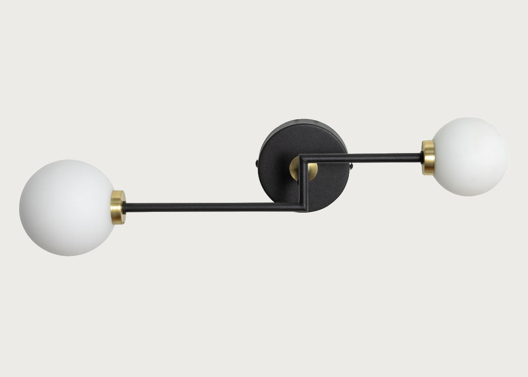 Balance 2 Arm Wall Light Black