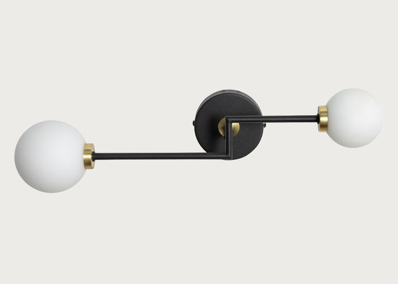 Balance 2 Arm Wall Light Black