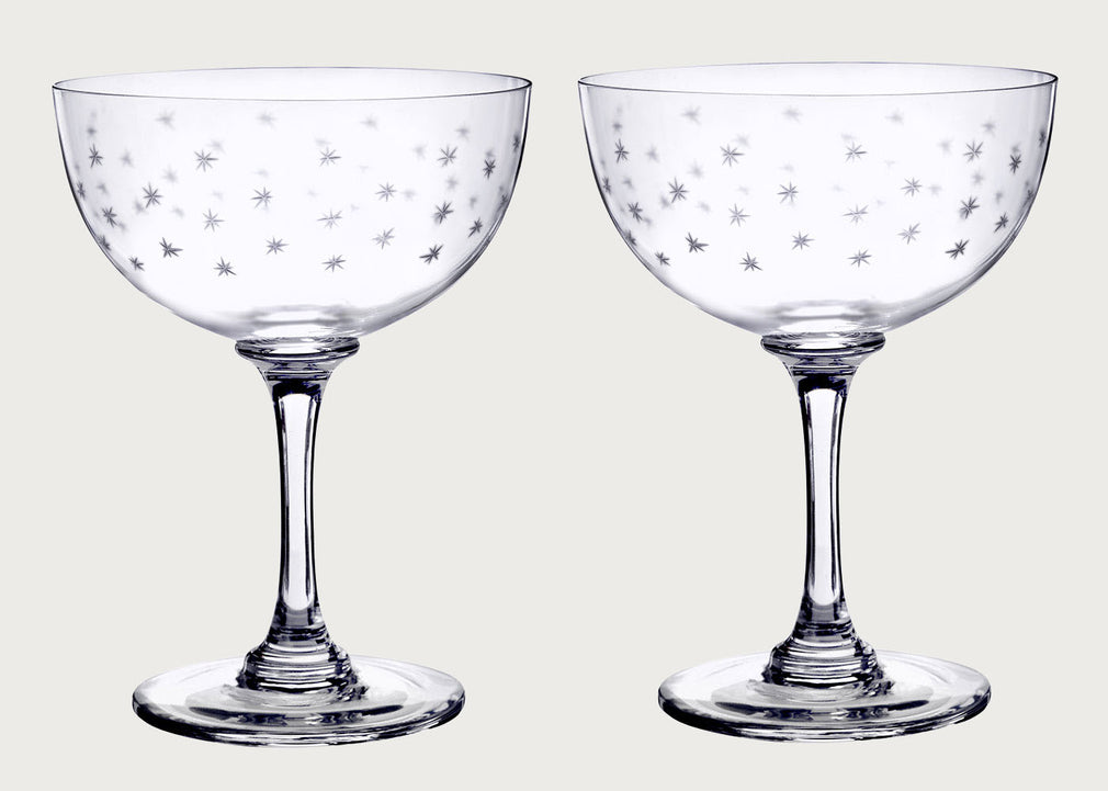 Champagne Saucers Stars Set of 2