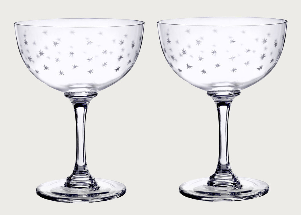 Champagne Saucers Stars Set of 2