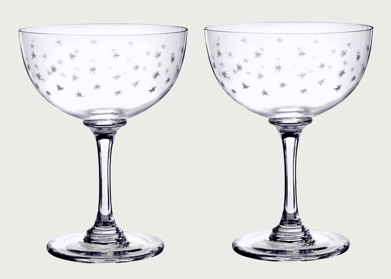 Champagne Saucers Stars Set of 2