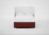 Deep Divan Bed Base Double / 2 Footend / Capelo Linen-Cotton Etruscan Red